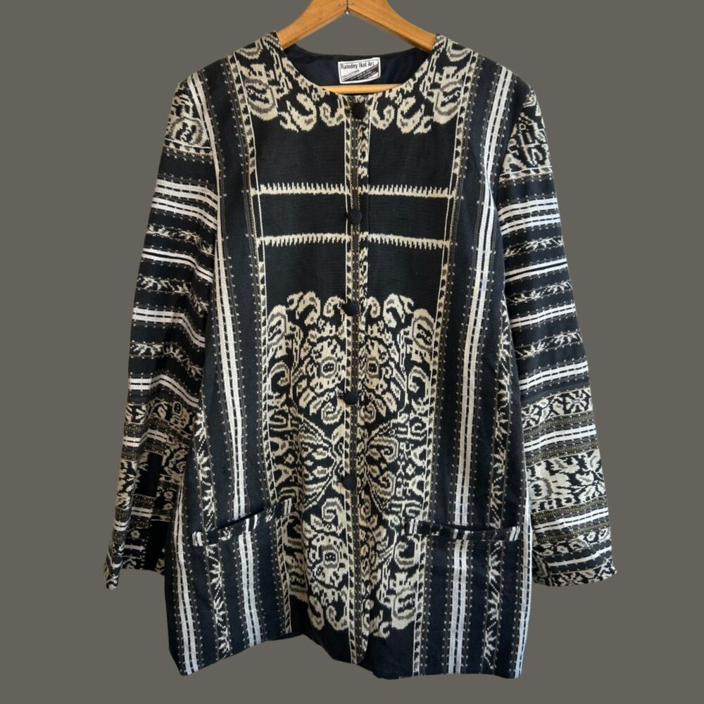 Vintage Raindey Ikat Art Upolstery Jacket